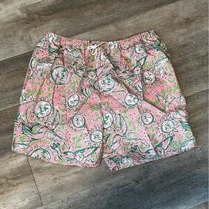 Lilly Pulitzer Pink and Green‎ Floral Swim Shorts (L)